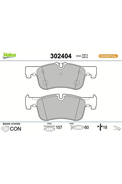 VALEO Set placute frana,frana disc 302404