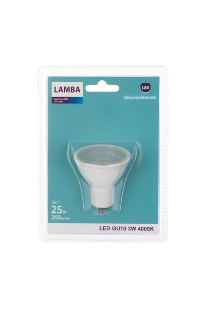 Lamba Bec LED GU10 3W – Lumină Albă Neutra, 255 lm – Durată 50.000 ore