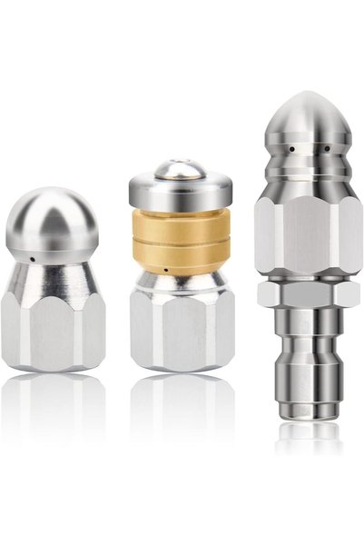 Generic Stainless Steel Pressure Washer Sewer Jetter Nozzles, Drain Cleaning ...