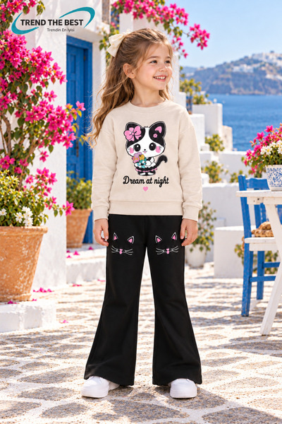 TREND THE BEST Trendin En İyisi Winter, Spring, and Autumn Girls' Black Spani...