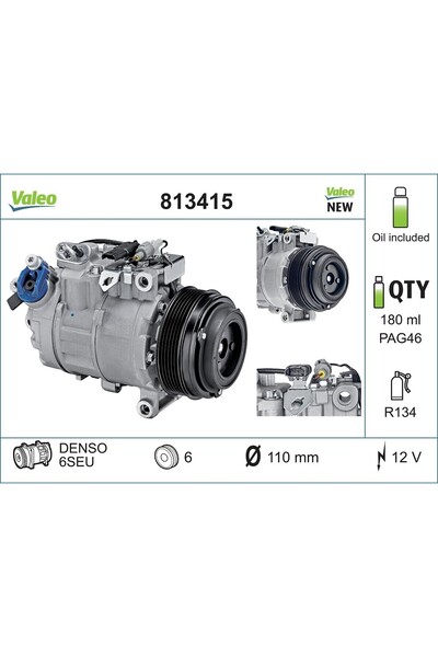 VALEO Συμπιεστής, κλιματισμός 813415