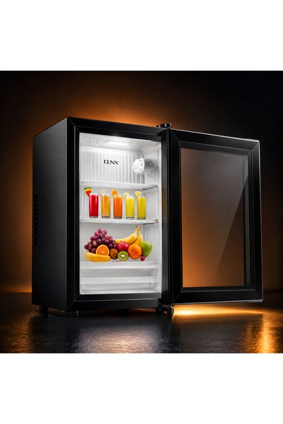 Primo Plus ثلاجة صغيرة DX4501 سعة 29 لتر - باب زجاجي، ثلاجة مشروبات بتبريد مب...