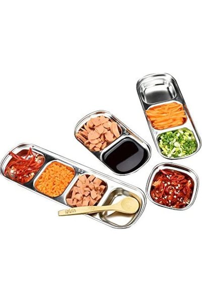 Generic Sauce Dish Stainless Steel Soy Tomato Sauce Salt Vinegar Sugar Spices...