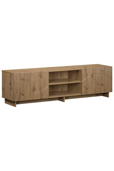 vidaxl Suport TV 140 x 34,5 x 40 cm Lemn de stejar prelucrat artizanal
