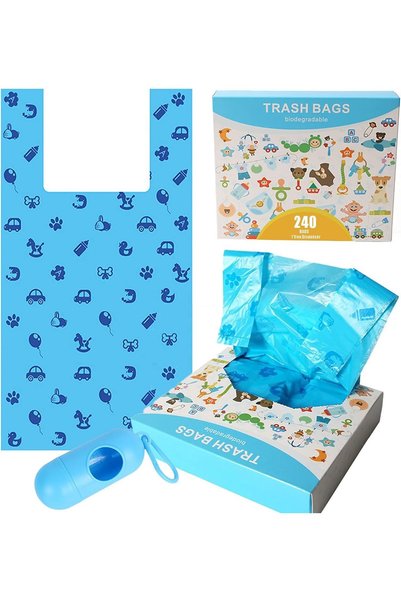 Generic Disposable Diaper Bags, 16 Rolls/240 Bags, Biodegradable Nappy Sacks ...