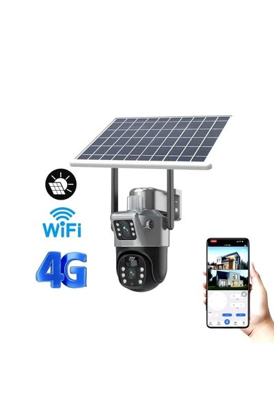 DealsReall 4K Ultra HD Ηλιακή Κάμερα Παρακολούθησης WiFi με Υποδοχή SIM, Αισθ...