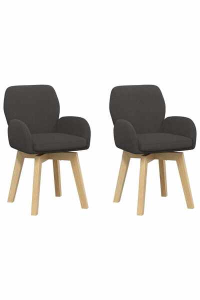 vidaxl Scaune de dining rotative 2 buc. Bouclé Gri închis