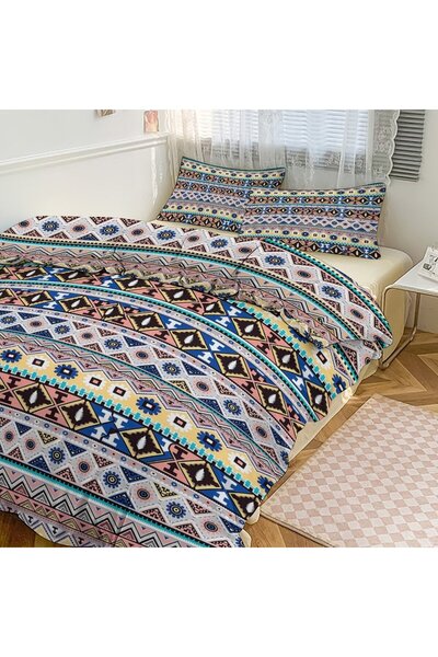 Generic Home Decor Boho Brushed 3Pcs Duvet Cover Set, Warm Cozy Printed Bed L...