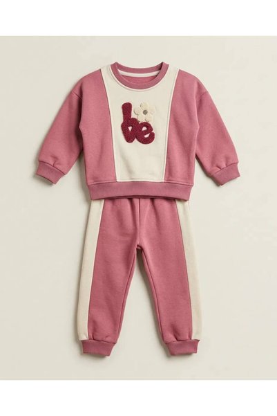 EFEYOO 6-24 Month Winter 2-Piece Tracksuit Set for Baby Girls – 3-Thread Ribb...