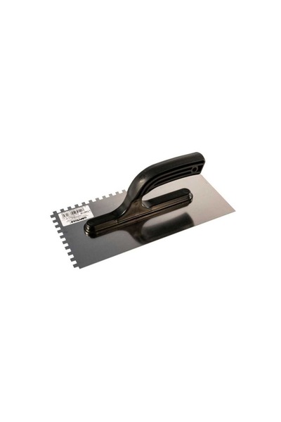 Lumytools Gletieră inox crestată, 6x6x6 mm cu mâner PVC, 270x130 mm