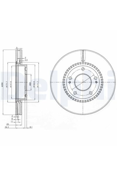 DELPHİ Δίσκος φρένου BG3861C