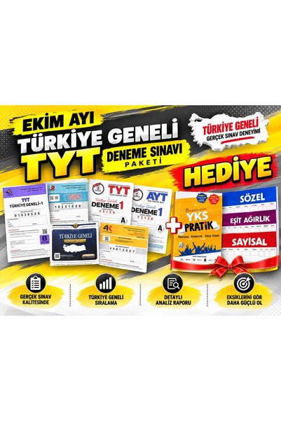 3D Yayınları EKİM AYI TYT TÜRKİYE GENELİ DENEME SINAV PAKETİ 2026-2027