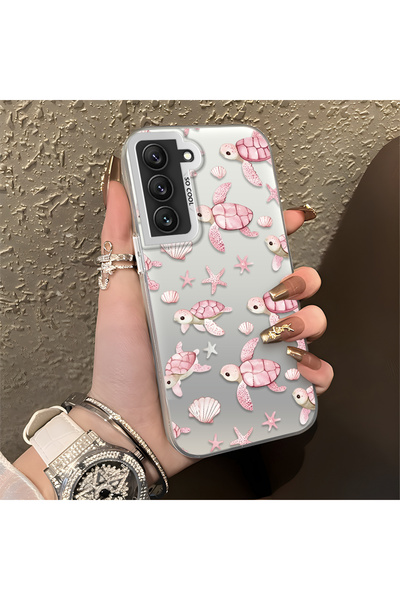 CHICASELUX Pink Turtle and Seashell Patterned Silicone Case Compatible with S...