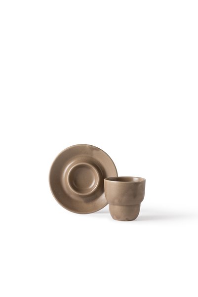 Madame Coco Rita nature 2-person 4-piece coffee cup set - smoky gray - 90 ml