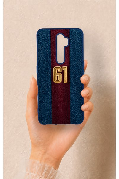 Vip Case Oppo A5 2020 Compatible Burgundy and Blue Patterned Silicone Case.