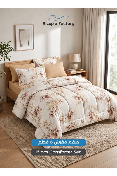 Sleep x Factory Winter Velvet 6-Piece King Comforter Set, Ultra-Soft Plush Qu...