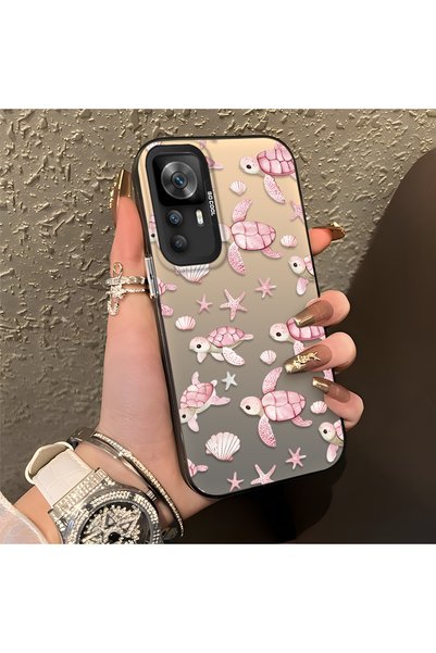 CHICASELUX Pink Turtle and Seashell Patterned Silicone Case Compatible with R...