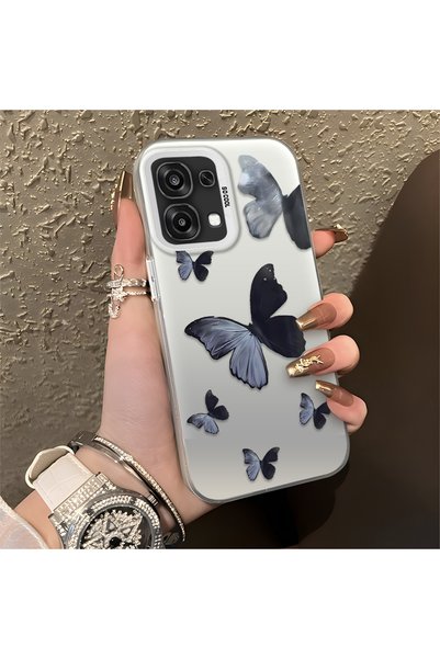 CHICASELUX Oppo A6 Pro 4G/5G Compatible Black and Gray Butterfly-Printed Prot...