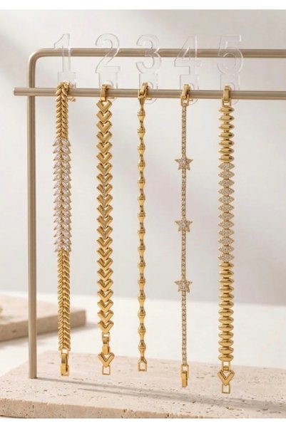 NİLZ Gold Color cm Bracelet with Clasp