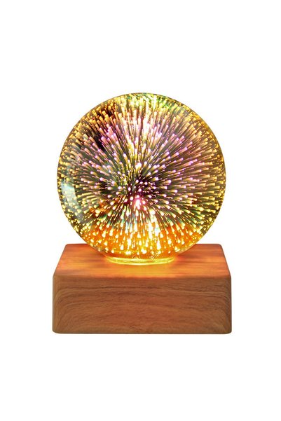 Noonedibs Lampă de noapte LED 3D cu glob de cristal, lumină de noapte LED cu ...