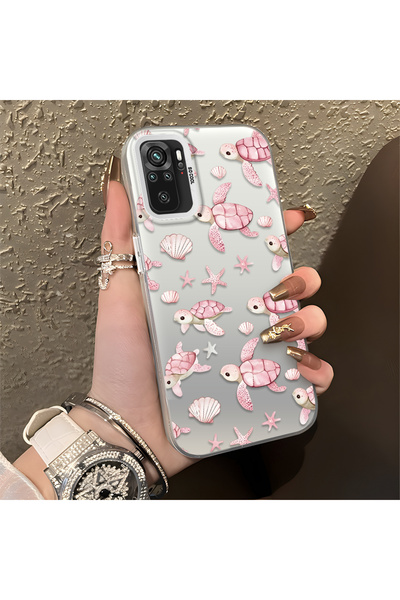 CHICASELUX Pink Turtle and Seashell Patterned Silicone Case Compatible with R...