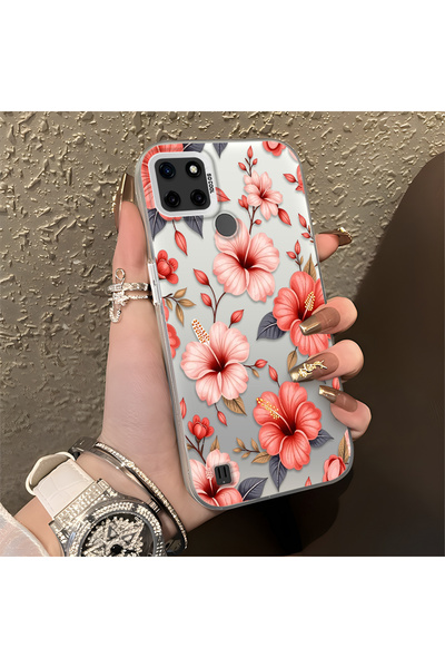 CHICASELUX Pink Protective Case with a Large Floral Print, Compatible with Re...