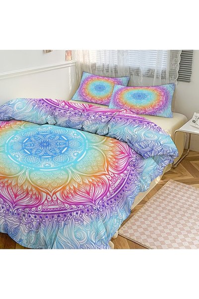 Generic Soft Boho Brushed 3Pcs Bed Set, Bohemian Decor Pattern Print Duvet Cover