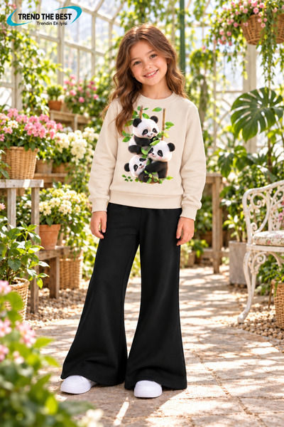 TREND THE BEST Trendin En İyisi Winter, Spring, and Autumn Girls' Black Spani...