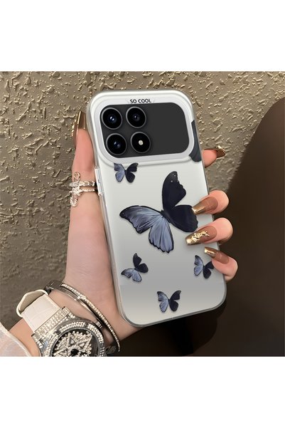 CHICASELUX Redmi K90 5g Compatible Black and Gray Butterfly Print Protective ...