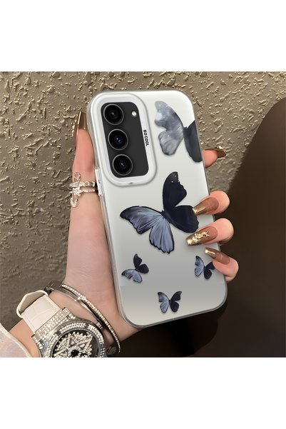 CHICASELUX Black and Gray Butterfly-Printed Protective Case Compatible with S...