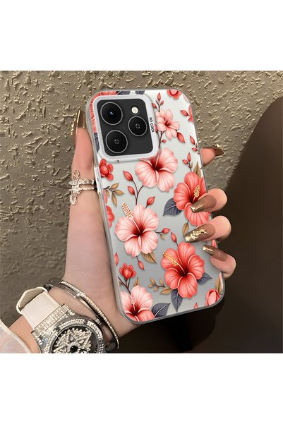 CHICASELUX Pink Protective Case with a Large Floral Print, Compatible with Te...