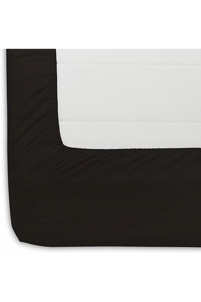 Amazon Cearșaf de pat cu bandă elastică 180x200cm Microfibră Negru