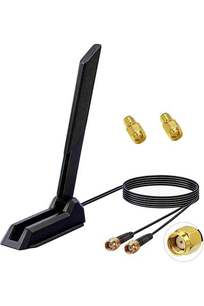 Generic External WiFi 6E Tri-Band Antenna (2.4GHz/5.8GHz/6GHz) - RP-SMA Conne...