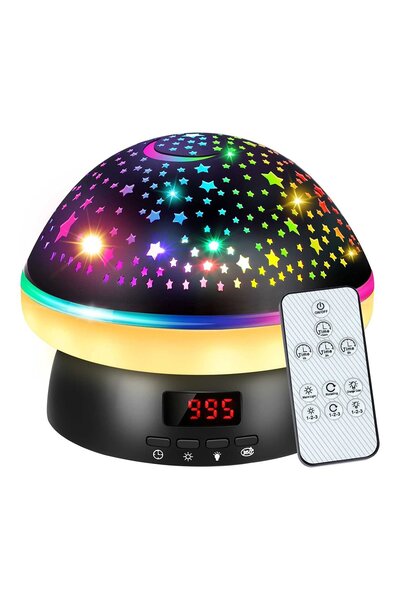 Noonedibs Lampă de proiecție creativă cu stele și ciuperci, lumină de noapte ...