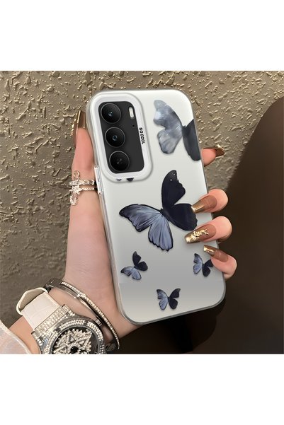 CHICASELUX Realme C75 4g Compatible Black and Gray Butterfly-Printed Protecti...