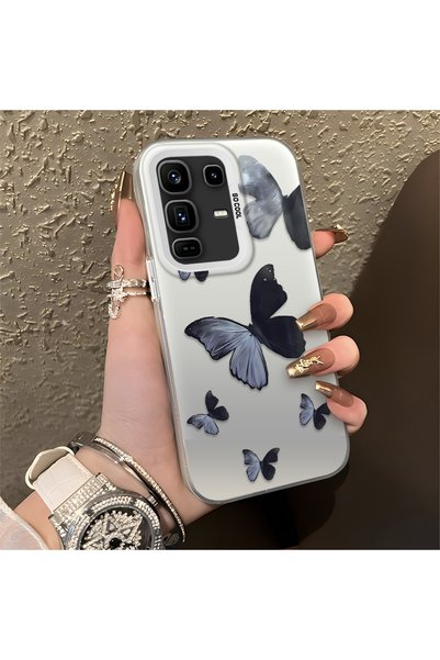 CHICASELUX Black and Gray Butterfly-Printed Protective Case Compatible with t...