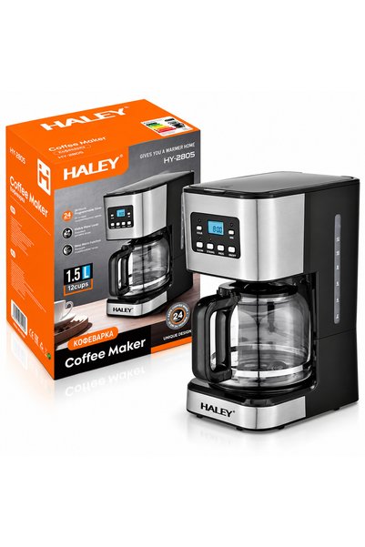 HALEY Cafetieră electrică, 950W, capacitate 1.5L, afișaj LED, sistem anti-pic...