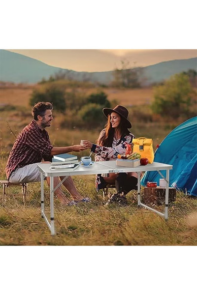 Wemart Folding Picnic Table, Aluminum Portable Camping Table with Handle, Adj...