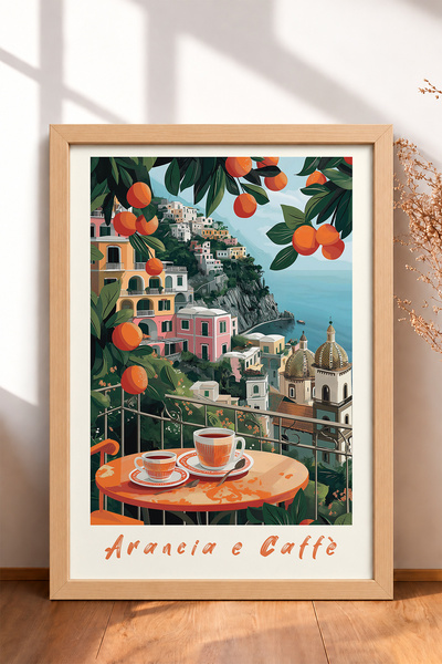 HOMEPACK Arancia e Caffè: Απολαύστε τον καφέ σας στη βεράντα – Πίνακας με κορ...