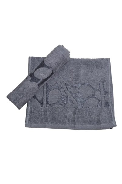 OEM Set de prosoape de mână, bumbac, model floral 3D, 420g/m², gri, 30x50cm, ...
