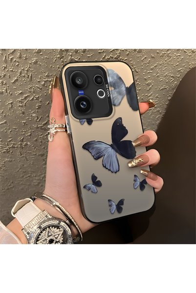 CHICASELUX Vivo X200 Fe Compatible Black and Gray Butterfly-Printed Protectiv...
