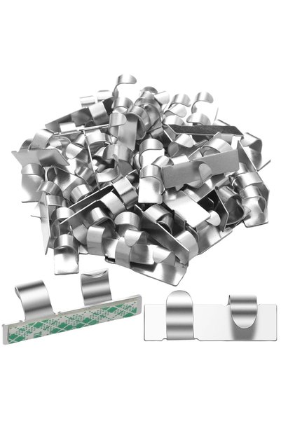 Generic 50 قطعة من مشابك معدنية لأضواء عيد الميلاد، منظم أسلاك قوي، حامل أسلا...