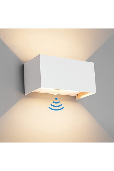 Noonedibs Lampă de exterior de 24W cu detector de mișcare - albă
