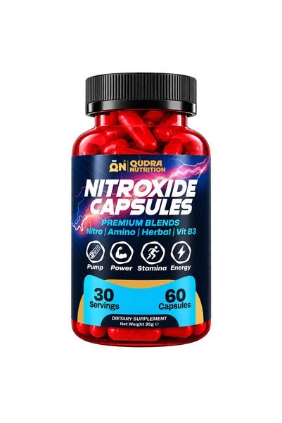 Qudra Nutrition Nitroxide Premium Nitric Oxide Capsules with L-Citrulline, Ar...