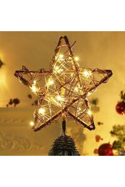 Noonedibs Stea pentru vârful bradului de Crăciun, ornament luminos, stea din ...