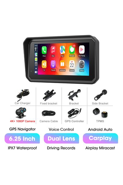 Choice None 6.25-Controller TPMS Jansite 5/6.25'' GPS for Motorcycles Carplay...