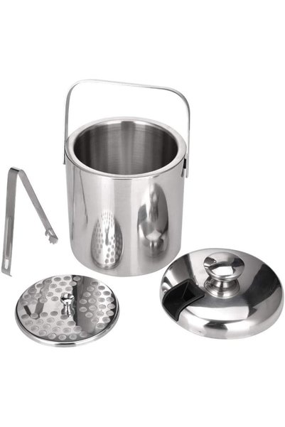 Generic Ice Bucket Stainless Steel Ice Cube Container with Lid Double Walled ...