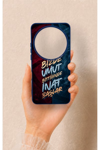 Vip Case Wavy Burgundy and Blue Patterned Silicone Case Compatible with Xiaom...