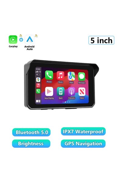 Choice شاشة ملاحة للدراجات النارية مقاس 5 بوصات، تدعم نظامي CarPlay وAndroid ...