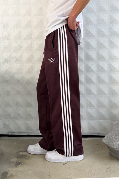 Flaw Wear Side Stripe Velour Track Pants for Men